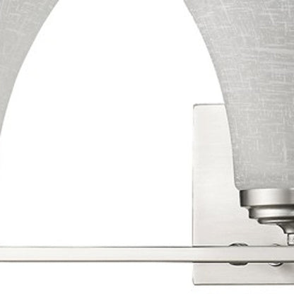 8" Silver And White Metal and Glass Vanity Flush Mounted Sconce
