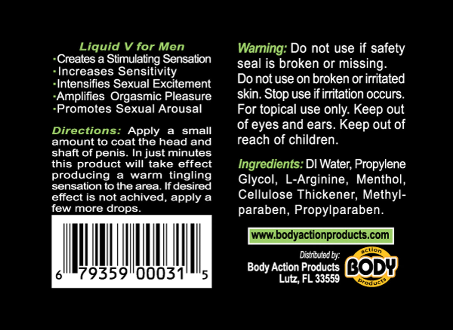 LIQUID V MEN BOTTLE .5 OZ CARDED