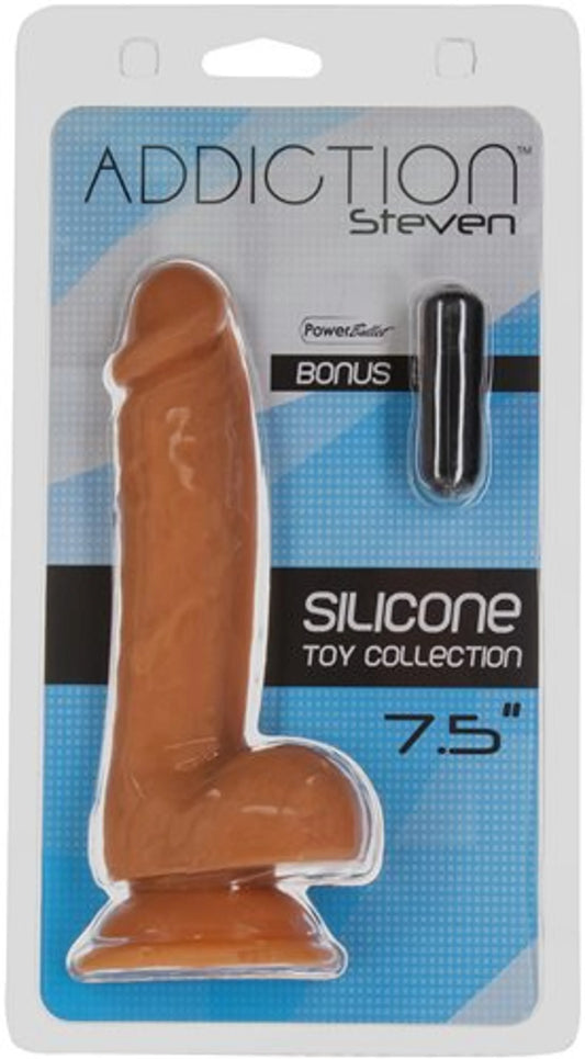 ADDICTION 100% SILICONE STEVEN 7.5IN CARAMEL