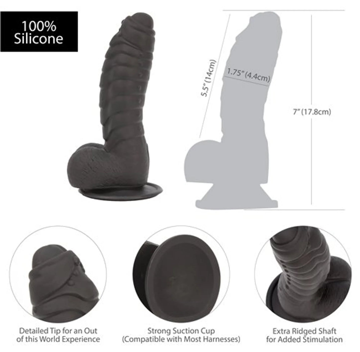 ADDICTION 100% SILICONE BEN 7 BLACK "