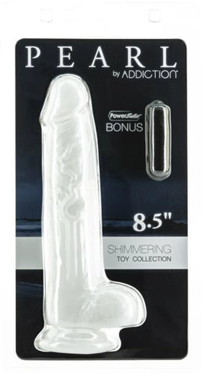 ADDICTION PEARL 8.5 DONG PEARL WHITE TPE W/ BULLET "