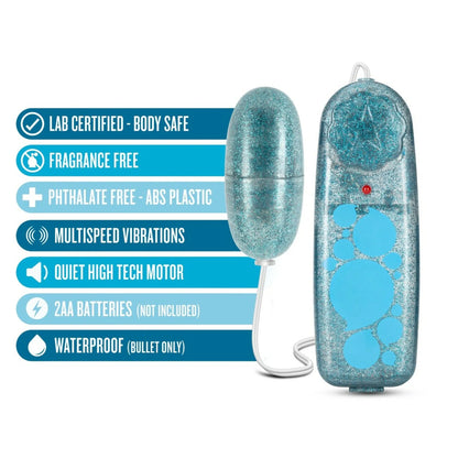 B YOURS GLITTER POWER BULLET BLUE