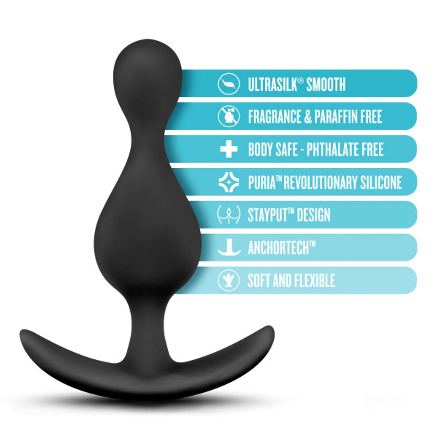 ANAL ADVENTURES PLATINUM WAVE PLUG BLACK