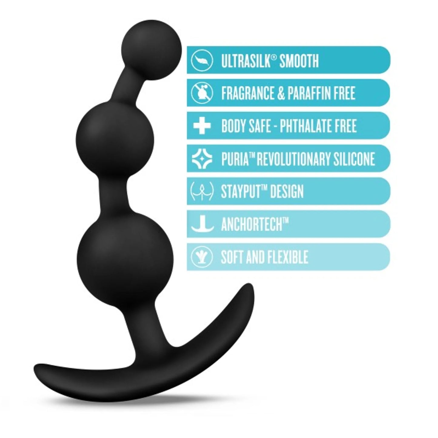 ANAL ADVENTURES PLATINUM SMALL ANAL BEADS BLACK