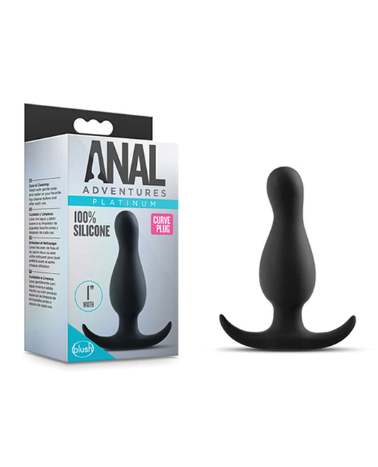 ANAL ADVENTURES PLATINUM CURVE PLUG BLACK