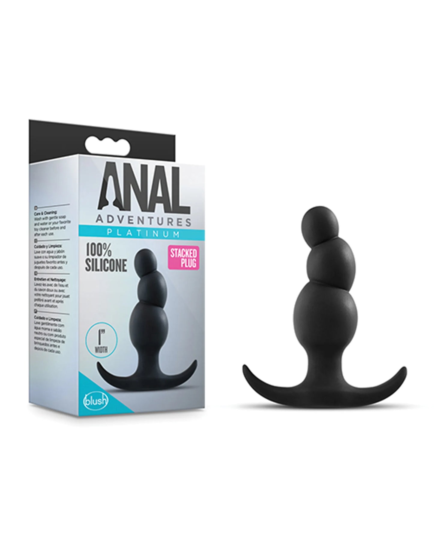 ANAL ADVENTURES PLATINUM STACKED PLUG BLACK