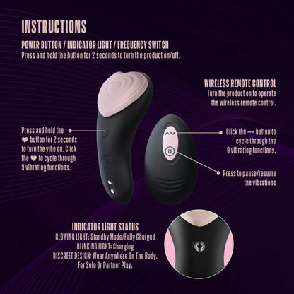 TEMPTASIA HEARTBEAT PANTY VIBE W/ REMOTE PINK