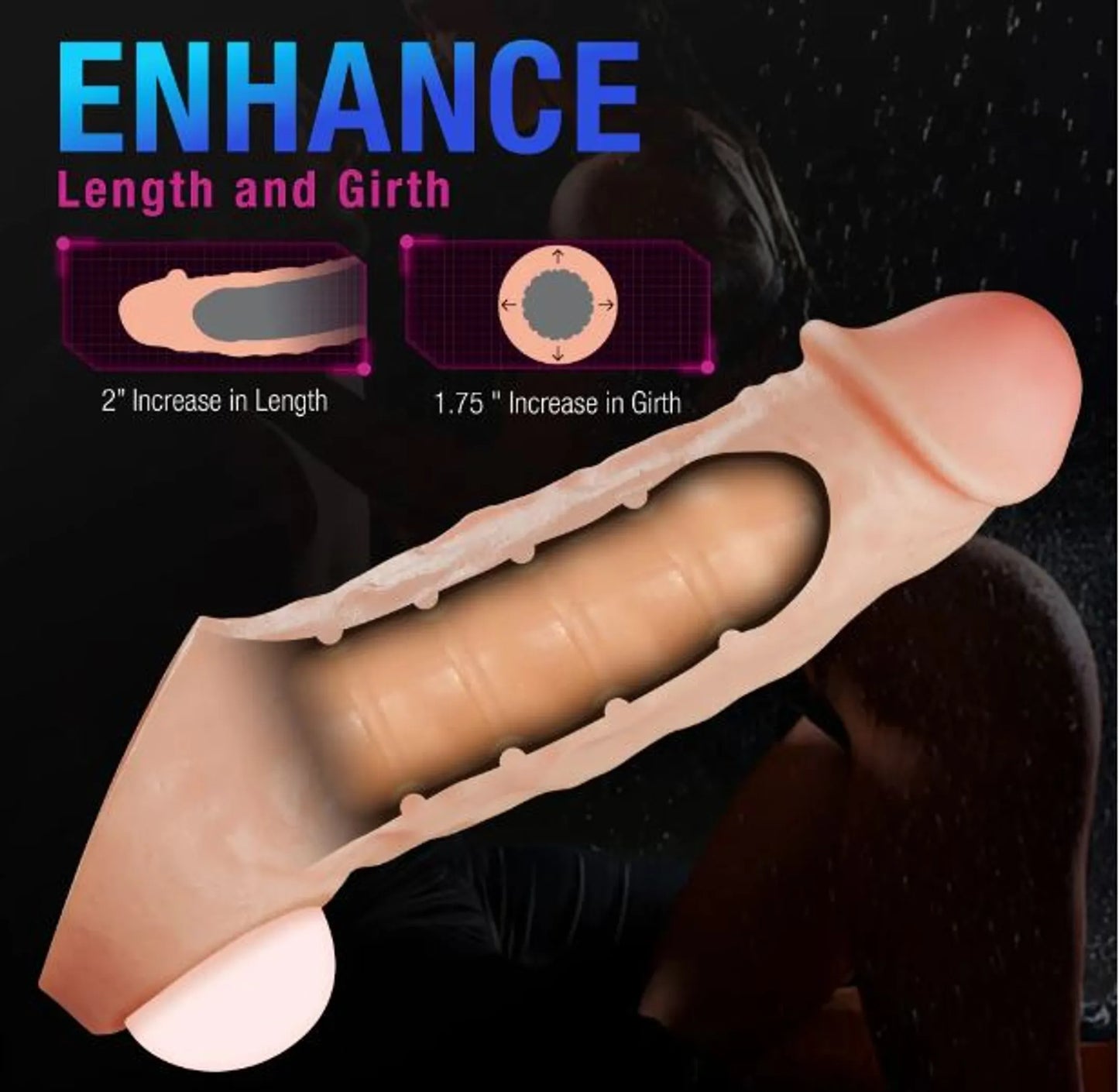 PERFORMANCE PLUS INTREPID 2IN SILICONE PENIS XTENDER BEIGE