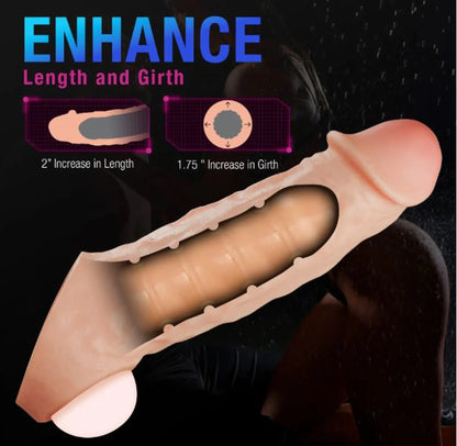 PERFORMANCE PLUS INTREPID 2IN SILICONE PENIS XTENDER BEIGE