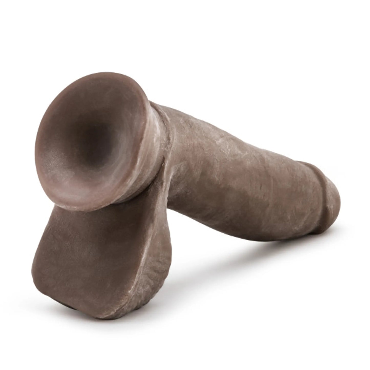 AU NATUREL 7 DILDO W/BALLS CHOCOLATE "