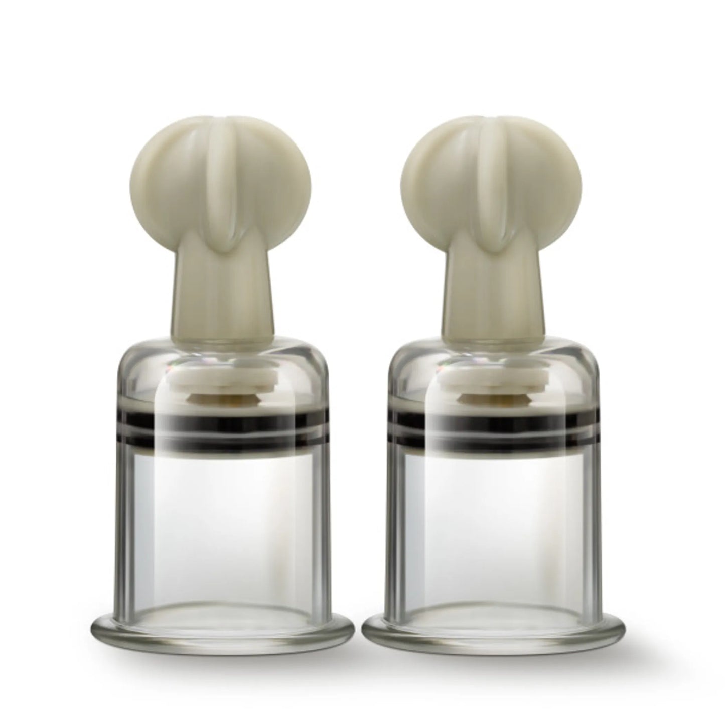 TEMPTASIA CLIT & NIPPLE TWIST LARGE SUCKERS SET OF 2 CLEAR
