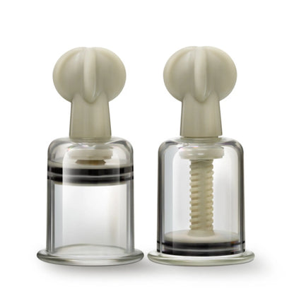 TEMPTASIA CLIT & NIPPLE TWIST LARGE SUCKERS SET OF 2 CLEAR