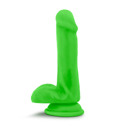 NEO ELITE 6IN SILICONE DUAL DENSITY COCK W/ BALLS NEON GREEN