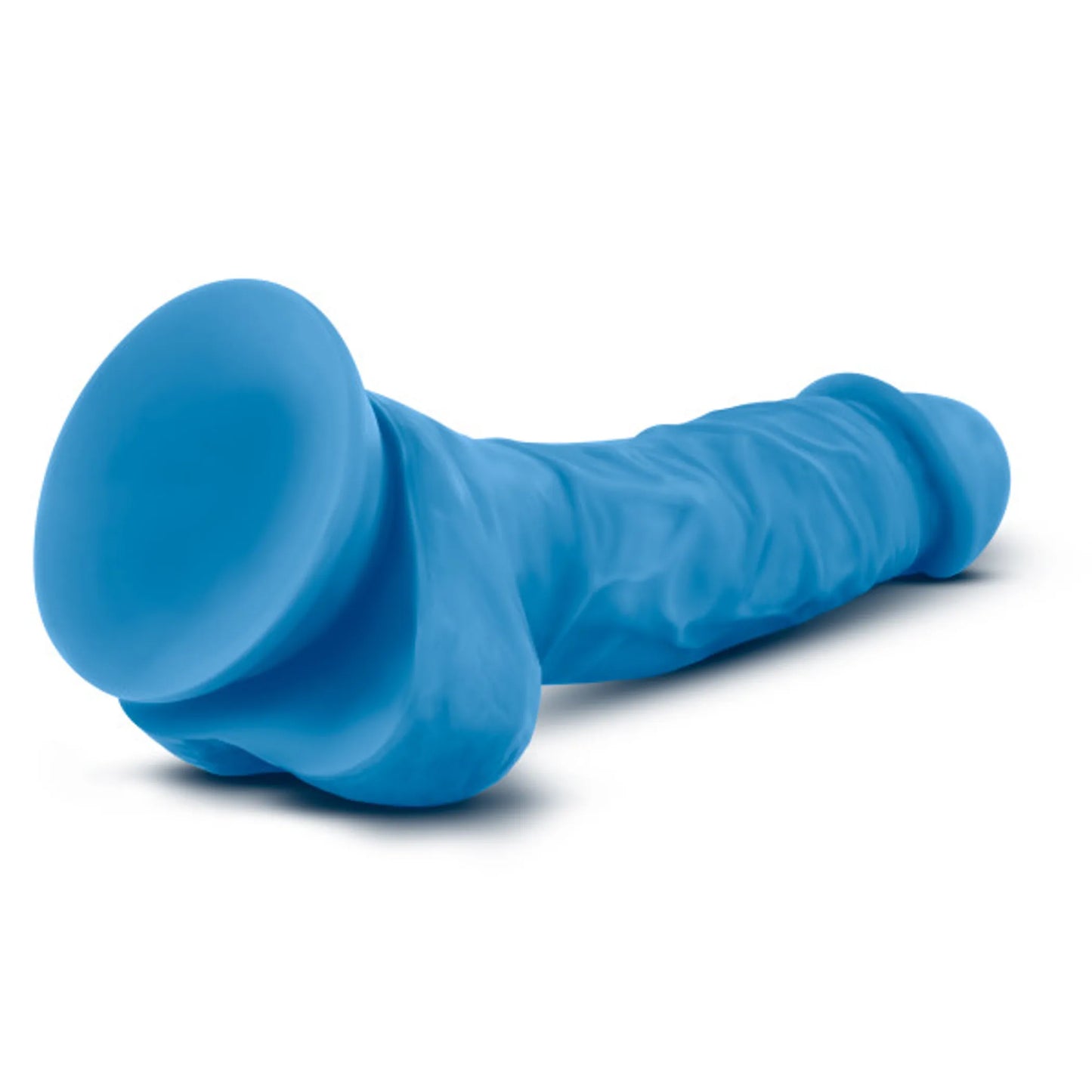 NEO 7.5 DUAL DENSITY COCK W/BALLS NEON BLUE "