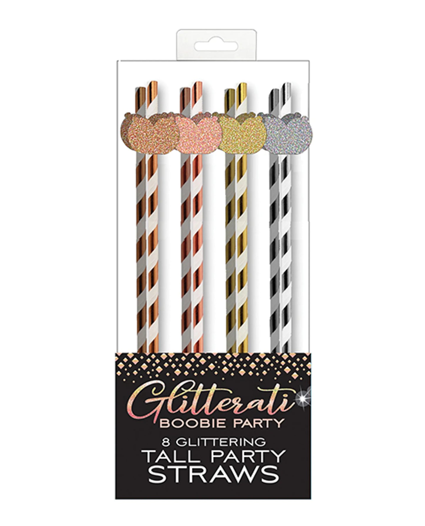 GLITTERATI BOOBIE TALL PARTY STRAWS