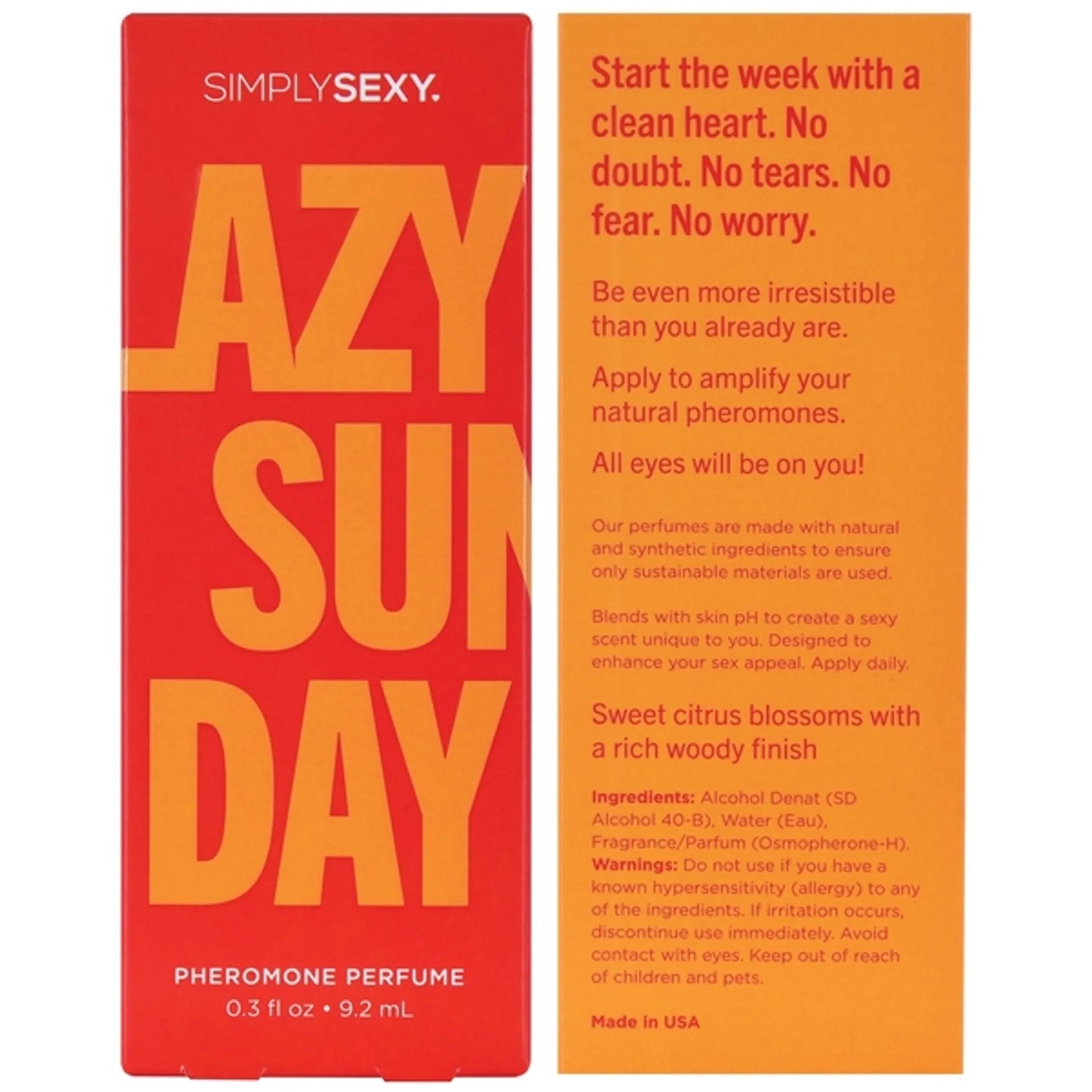 SIMPLY SEXY PHEROMONE PERFUME LAZY SUNDAY .3 FL OZ