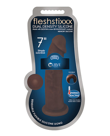 FLESHSTIXXX 6IN SILICONE DILDO NO BALLS CHOCOLATE