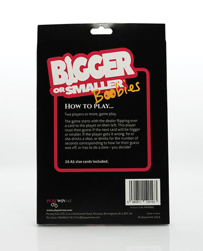 PLAY WIV ME BIGGER OR SMALLER BOOBS CARD GAME