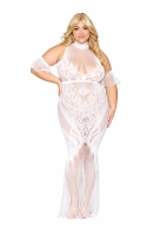 BODYSTOCKING GOWN WHITE Q/S