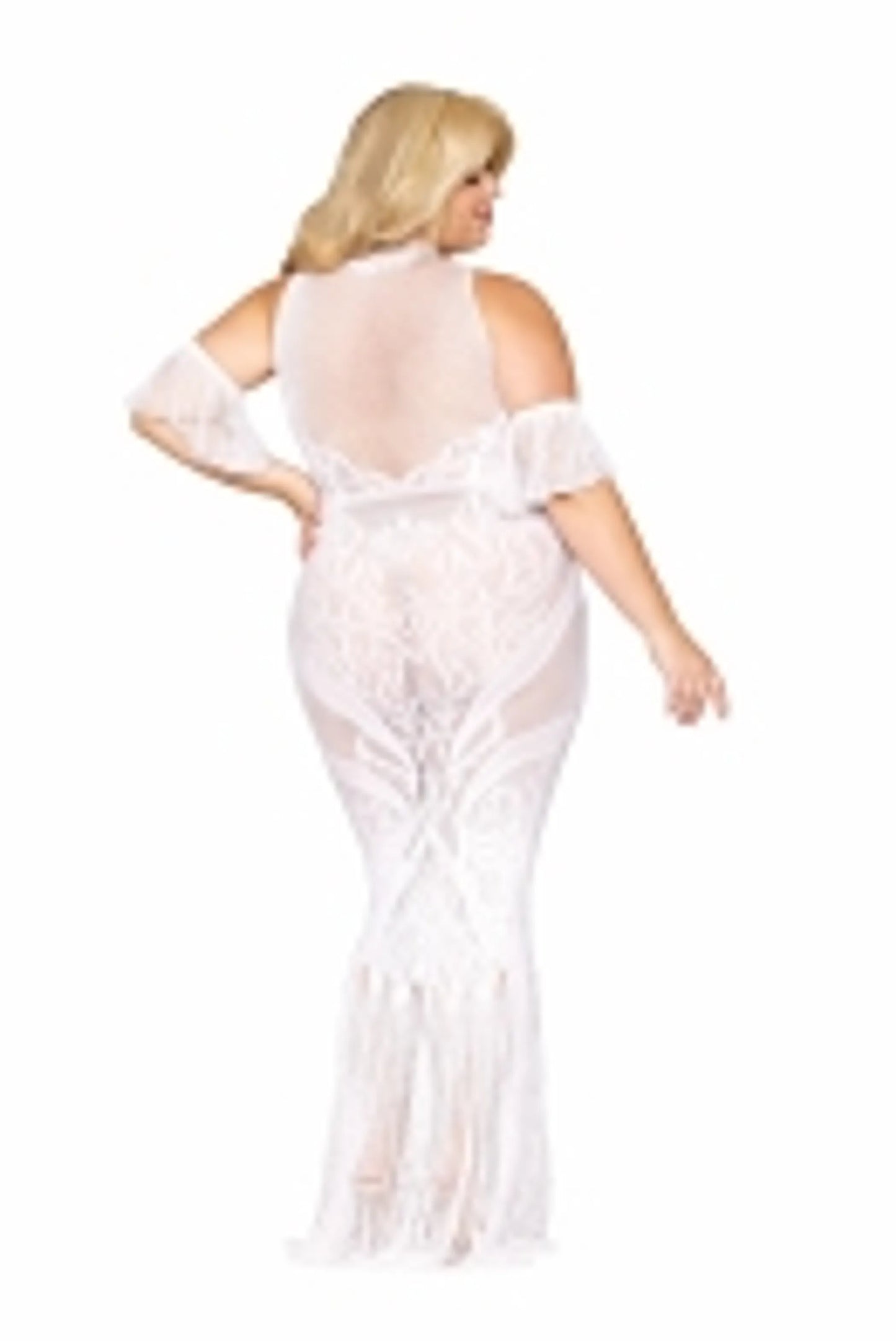 BODYSTOCKING GOWN WHITE Q/S