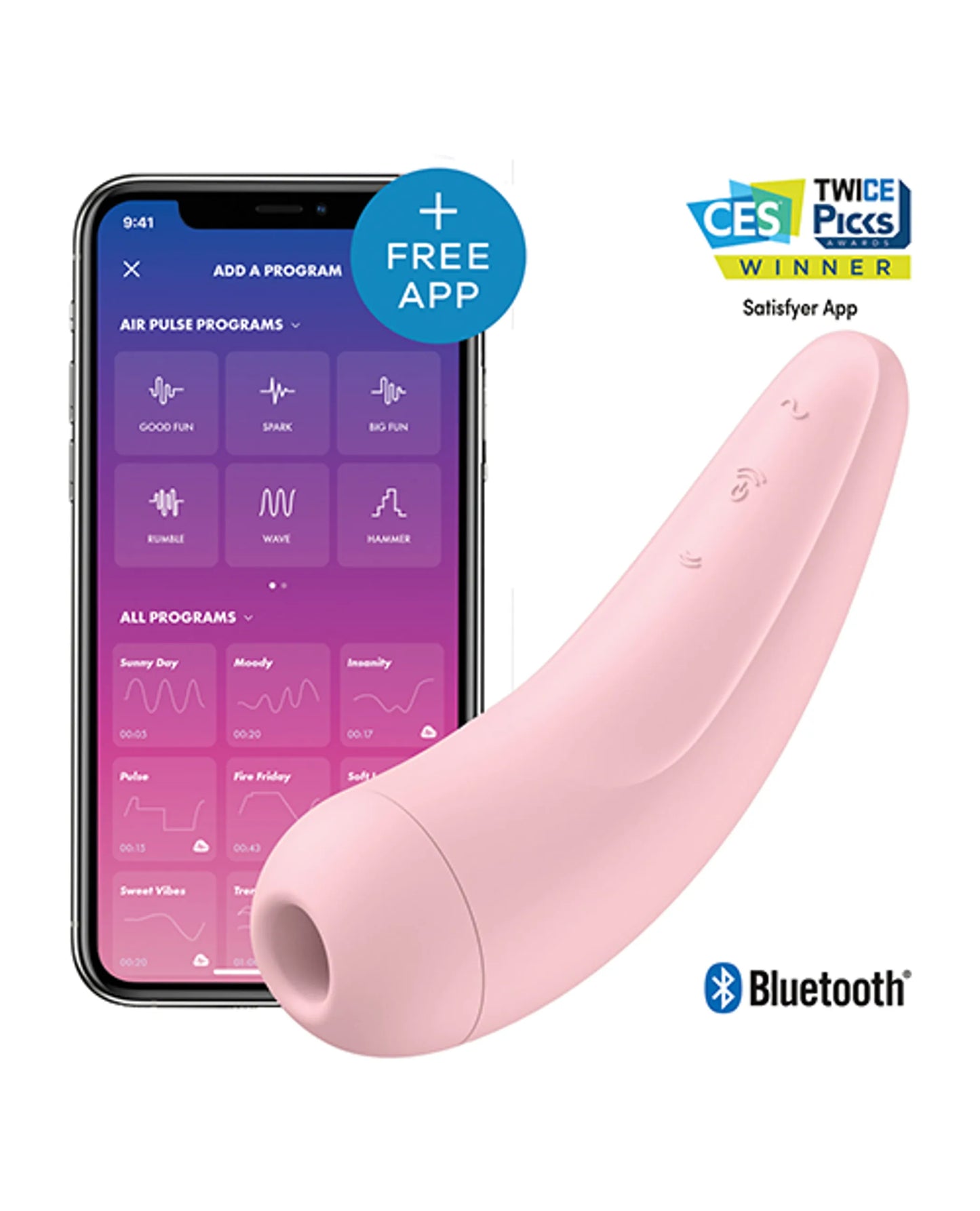 SATISFYER CURVY 2+ PINK W/ APP (NET)