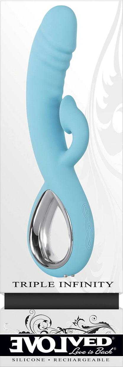 EVOLVED TRIPLE INFINITY VIBRATOR W/ SUCTION BLUE