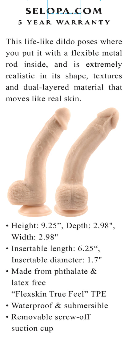 SELOPA 7 IN NATURAL FEEL FLEXSKIN DILDO LIGHT