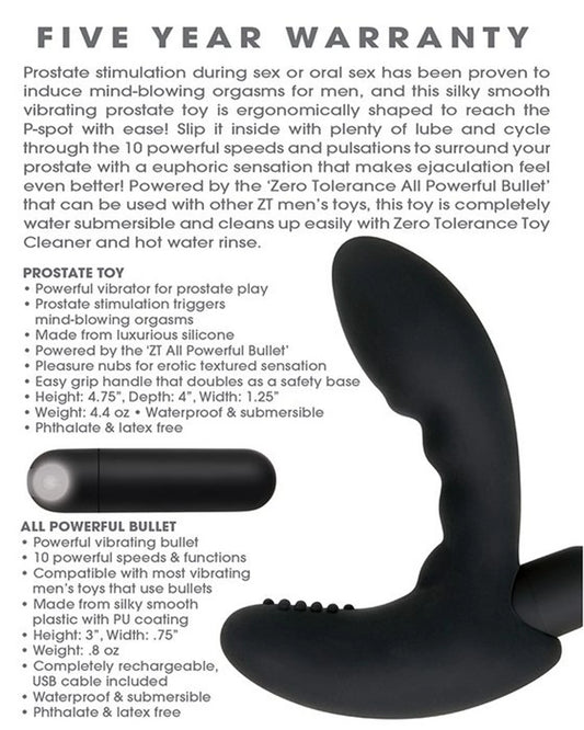 ZERO TOLERANCE ETERNAL P SPOT PROSTATE MASSAGER BLACK