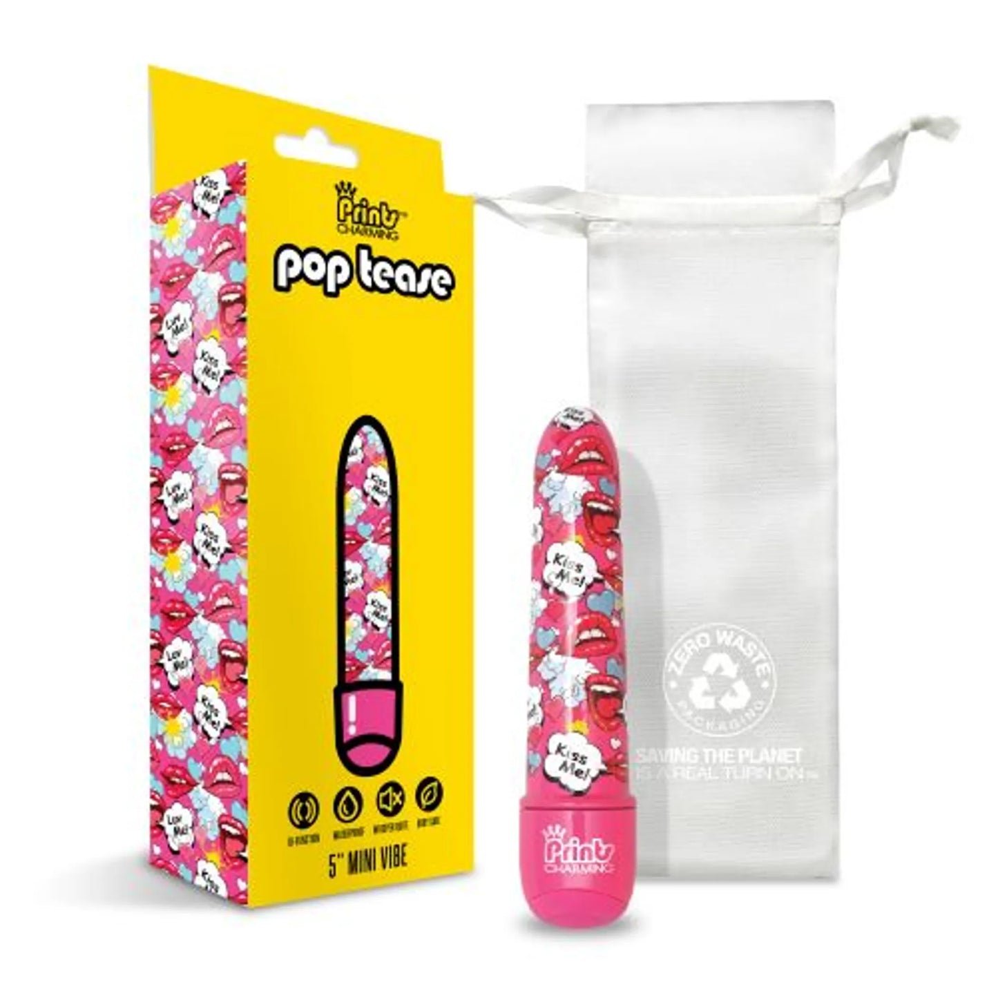 PRINTS CHARMING POP TEASE 5IN MINI VIBE KISS ME PINK