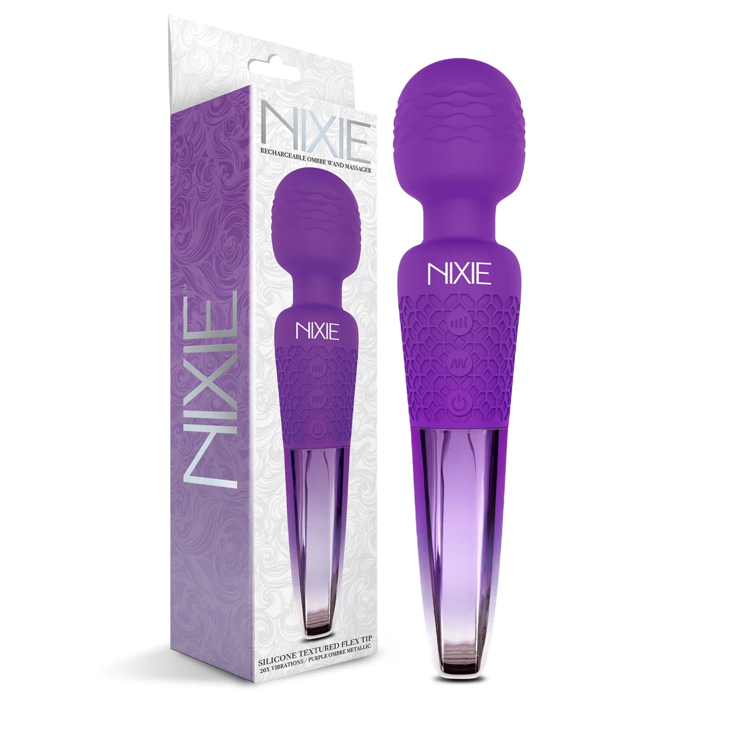NIXIE WAND MASSAGER PURPLE OMBRE METALLIC