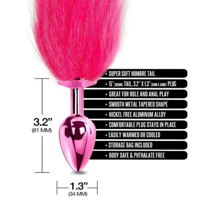 NIXIE METAL PLUG W/ OMBRE TAIL MEDIUM PINK METALLIC