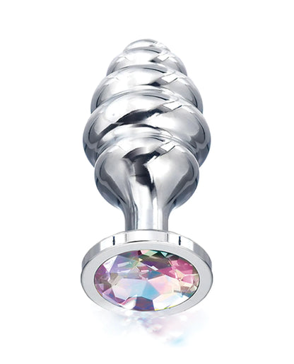 NIXIE HONEY DIPPER SMALL RIBBED STAINLESS STEEL PLUG