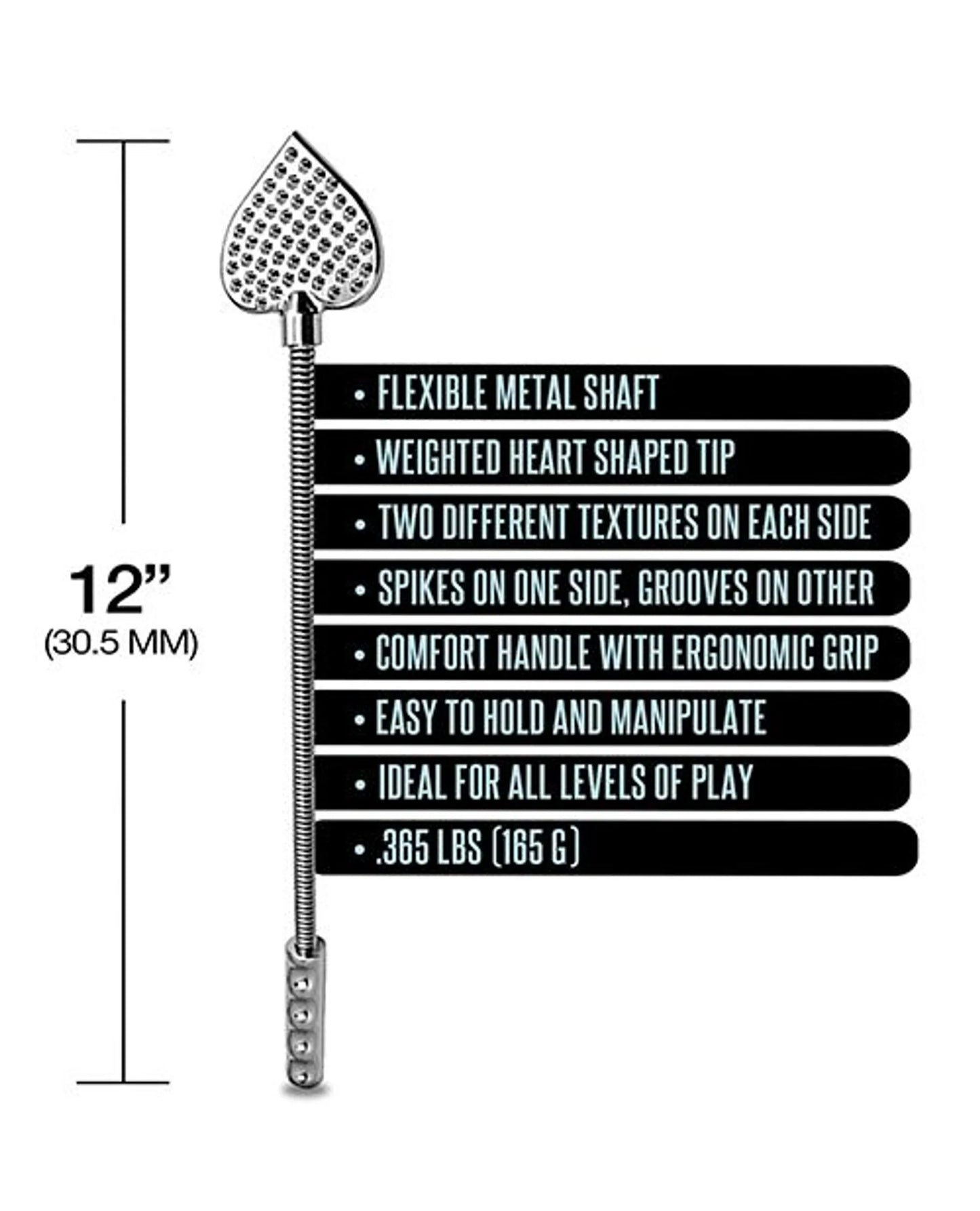 NIXIE STAINLESS STEEL RIDING CROP HEART