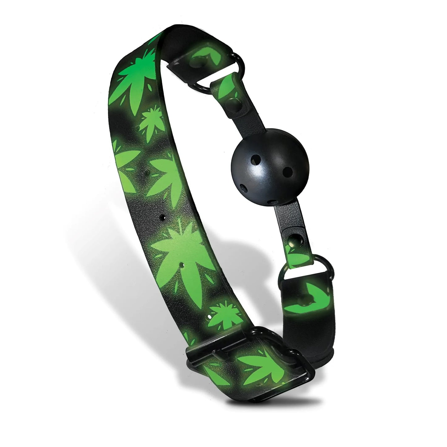STONER VIBES BREATHABLE BALL GAG GLOW IN THE DARK CHRONIC COLLECTION