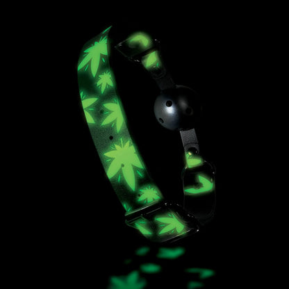 STONER VIBES BREATHABLE BALL GAG GLOW IN THE DARK CHRONIC COLLECTION