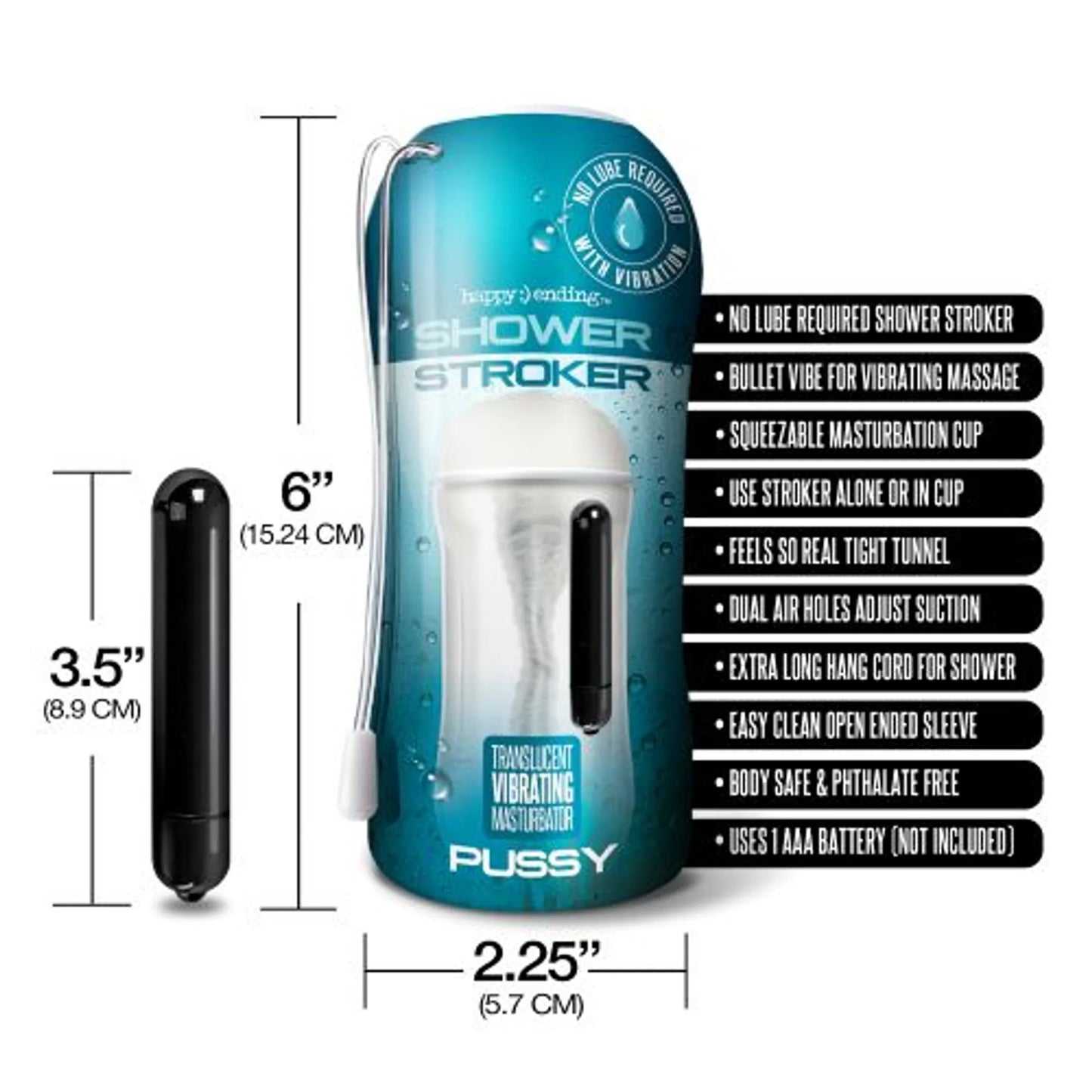 HAPPY ENDING VIBRATING SHOWER STROKER PXSSY