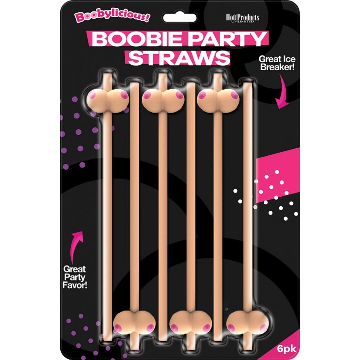 BOOBIE STRAWS FLESH 6PK