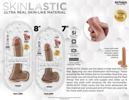 SKINSATIONS SKINLASTIC SLIDING SKIN 7IN DILDO W/ SUCTION BASE