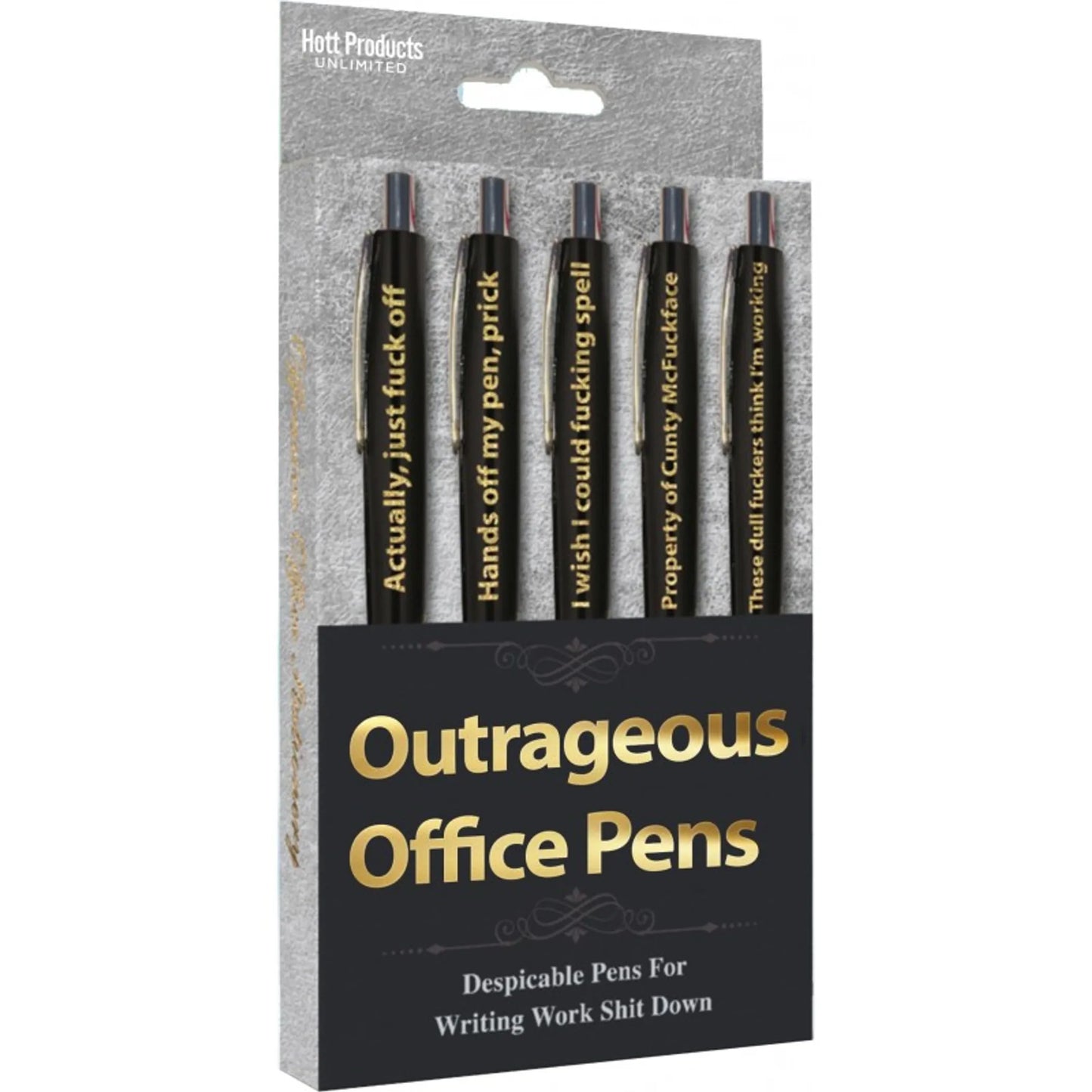 OUTRAGEOUS OFFICE PENS ASST SAYINGS 5 PK