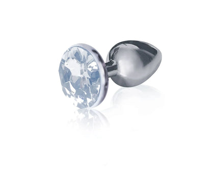 9'S SILVER STARTER BEJEWELED STEEL PLUG DIAMOND