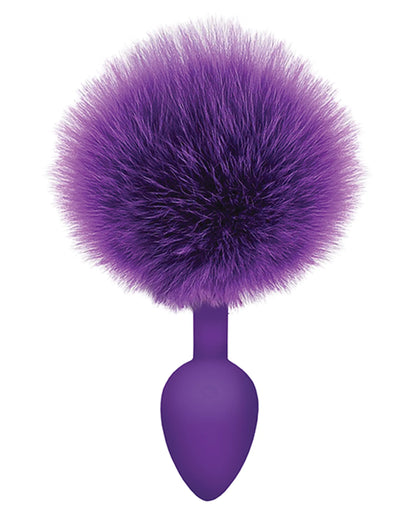 THE 9'S COTTONTAILS SILICONE BUNNY TAIL BUTT PLUG PURPLE