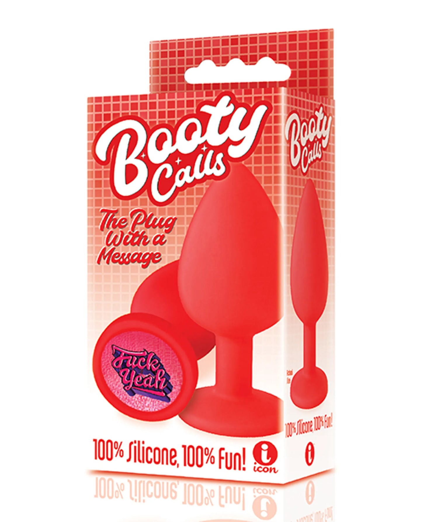 THE 9'S BOOTY CALL SILICONE BUTT PLUG RED FUCK YEAH