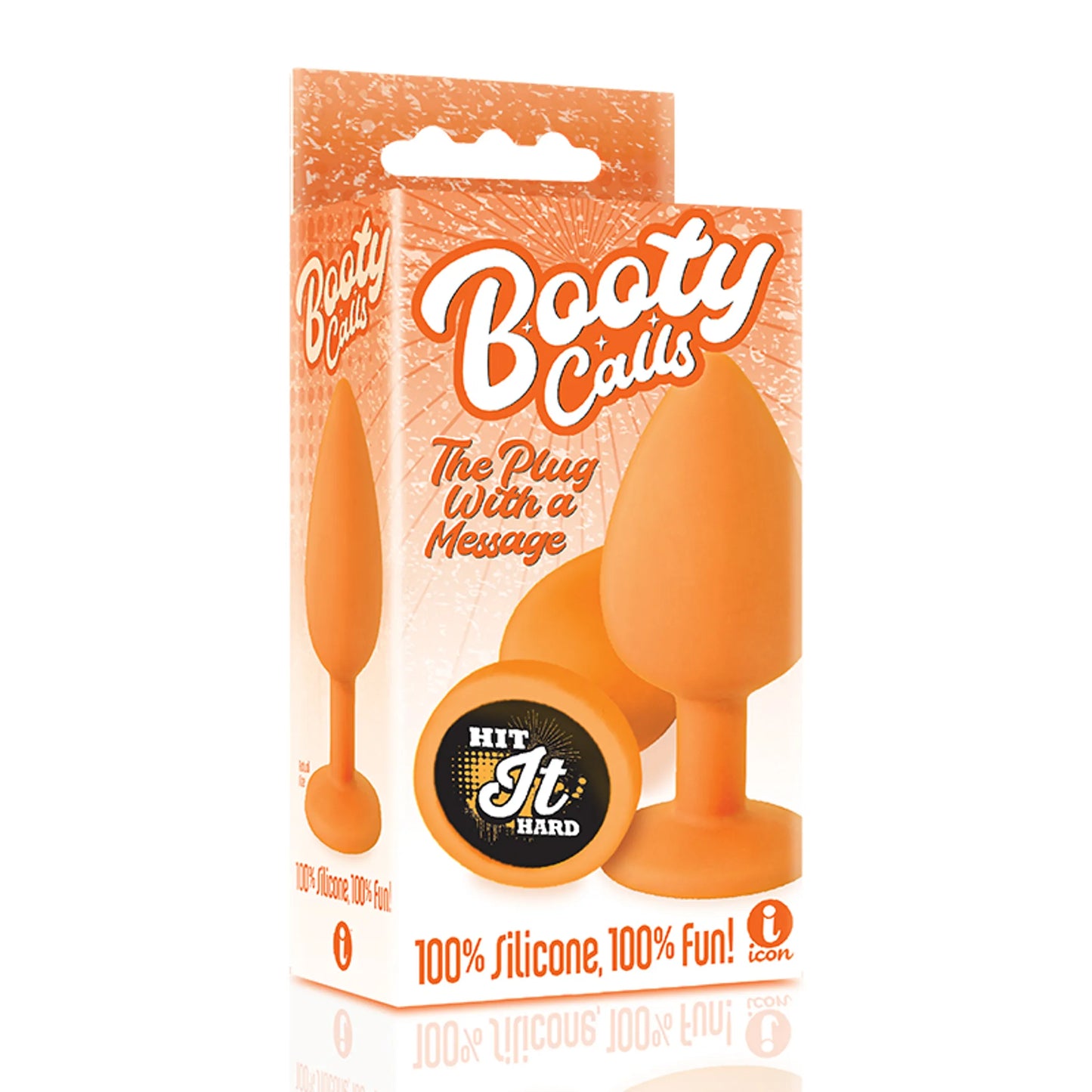 THE 9'S BOOTY CALL SILICONE BUTT PLUG ORANGE HIT IT HARD