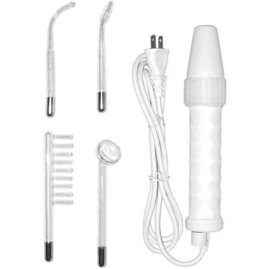 NEON WAND ELECTROSEX KIT WHITE HANDLE PURPLE ELECTRODE US PLUG