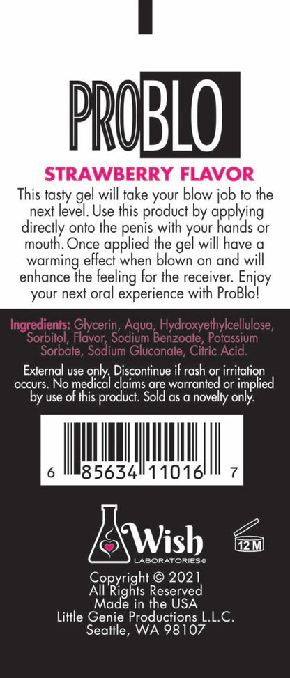 PROBLO ORAL PLEASURE GEL STRAWBERRY 1.5 OZ