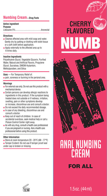 NUMB AF ANAL DESENSITIZER GEL CHERRY 1.5 OZ