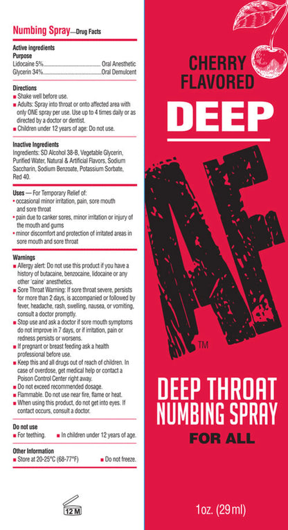 DEEP AF NUMBING THROAT SPRAY CHERRY