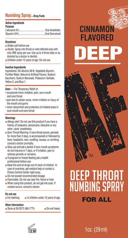 DEEP AF NUMBING THROAT SPRAY CINNAMON