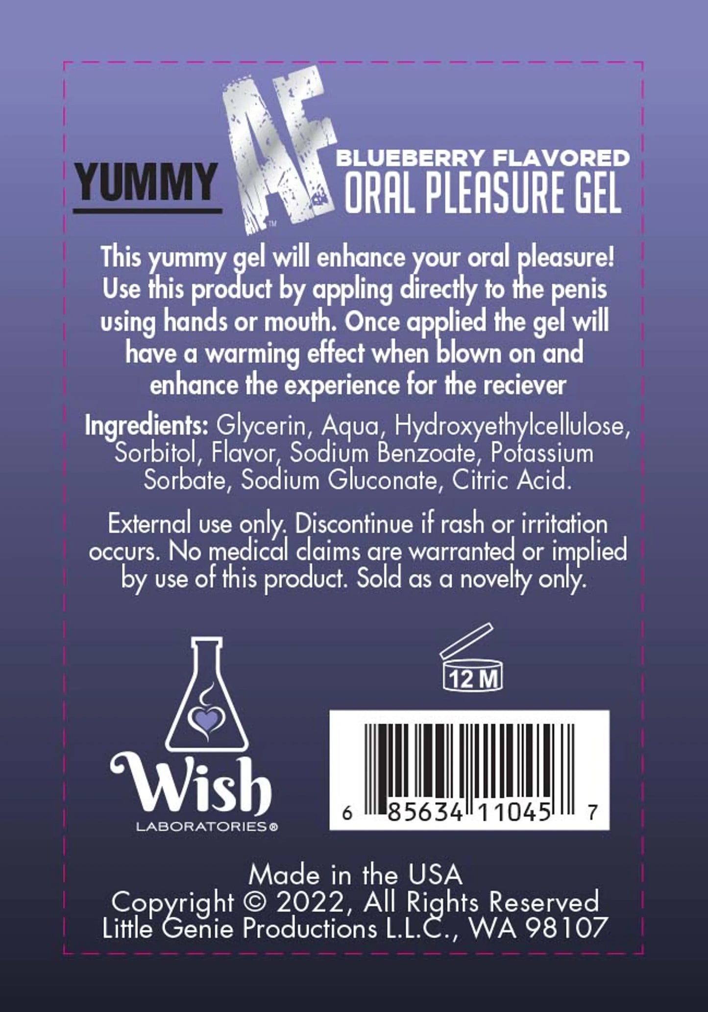 YUMMY AF ORAL PLEASURE GEL BLUEBERRY 2.2OZ