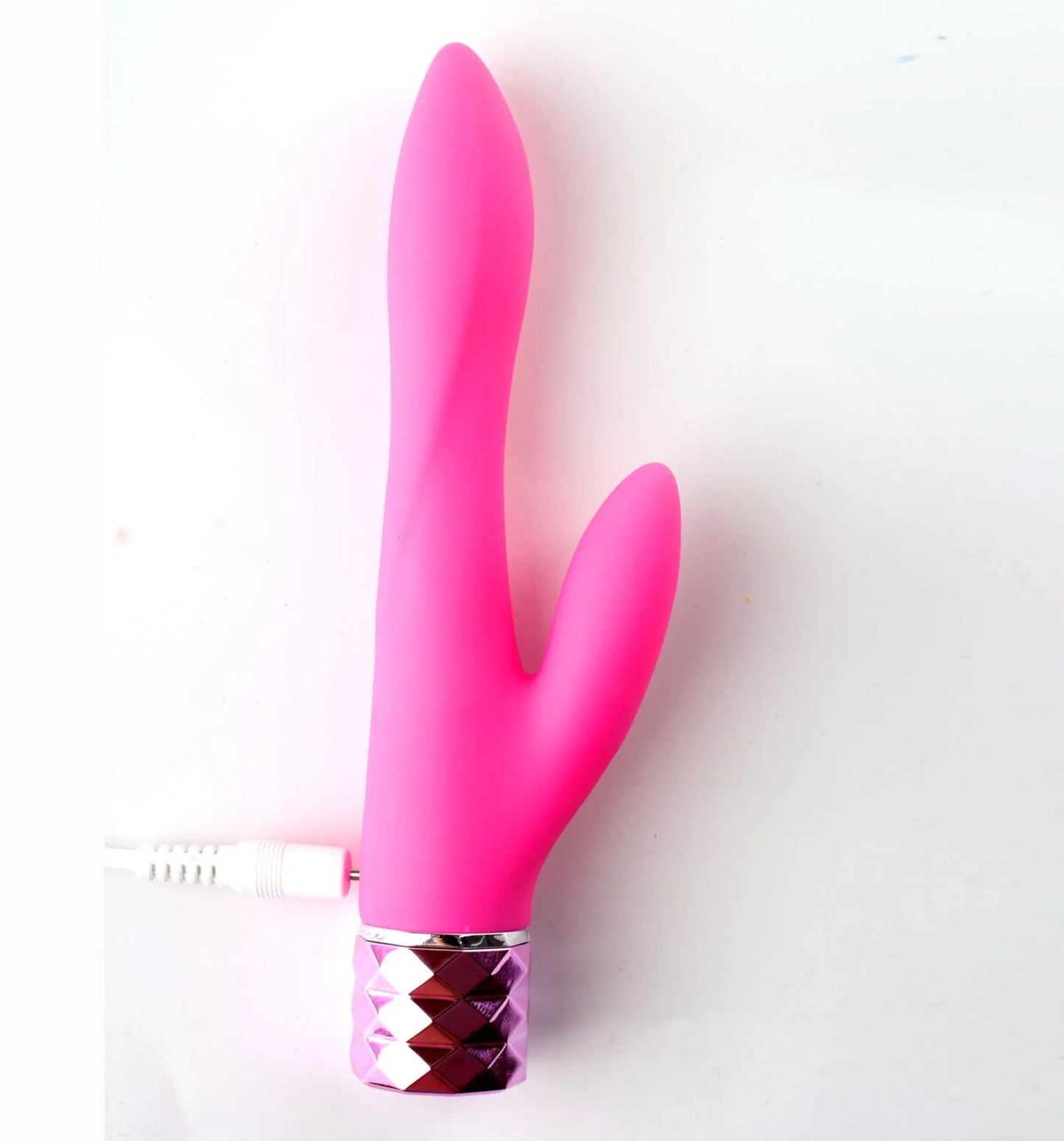 VICTORIA RECHARGEABLE SILICONE DUAL VIBE NEON PINK